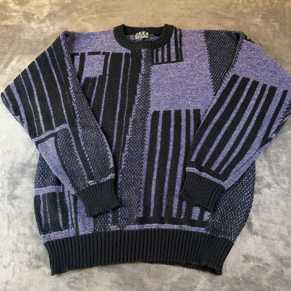 Nuovo New Forces Sweater Abstract Pattern Knitwear Pullover Mens Extra Large XL